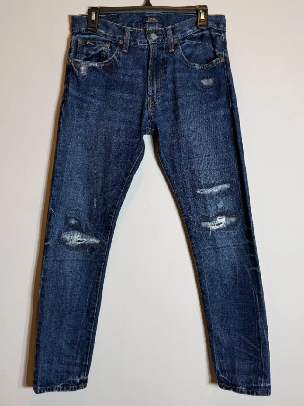 Polo Ralph Lauren The Sullivan Slim Distressed Denim Jeans Men's 29x30 Dark Wash